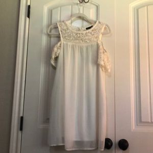 Cream Colored Lace Detailed Dress
